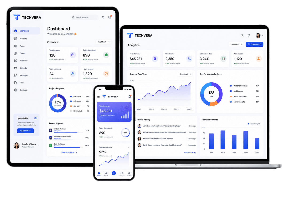 Software development team building custom applications