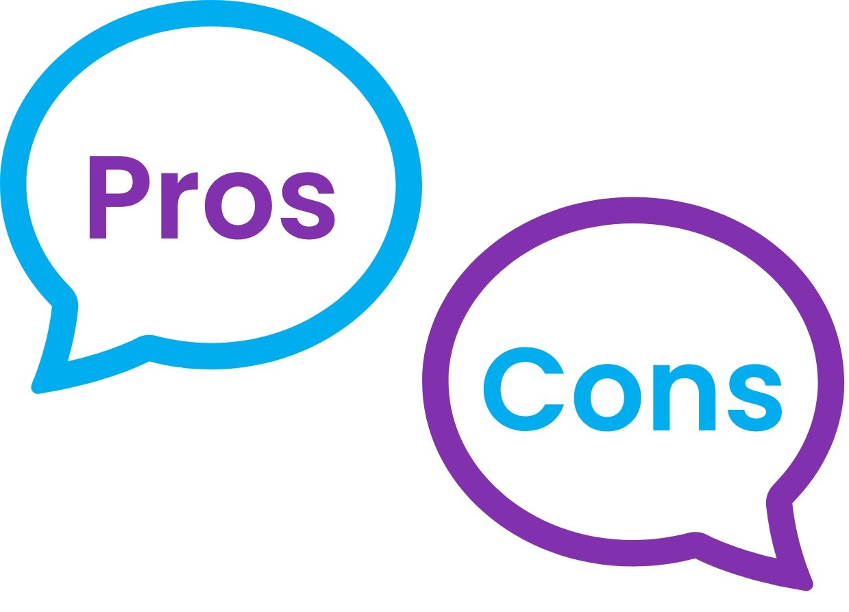 Pros and cons in speech bubble outlining software development