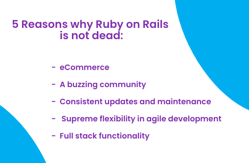 Chart with reasons why ruby on rails is a good option