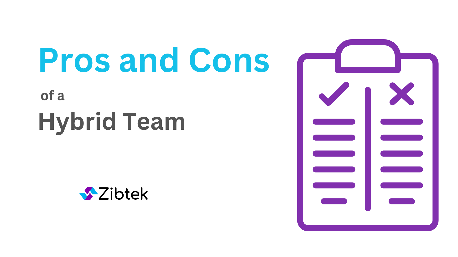 Checklist graphic for pros and cons of a hybrid development team