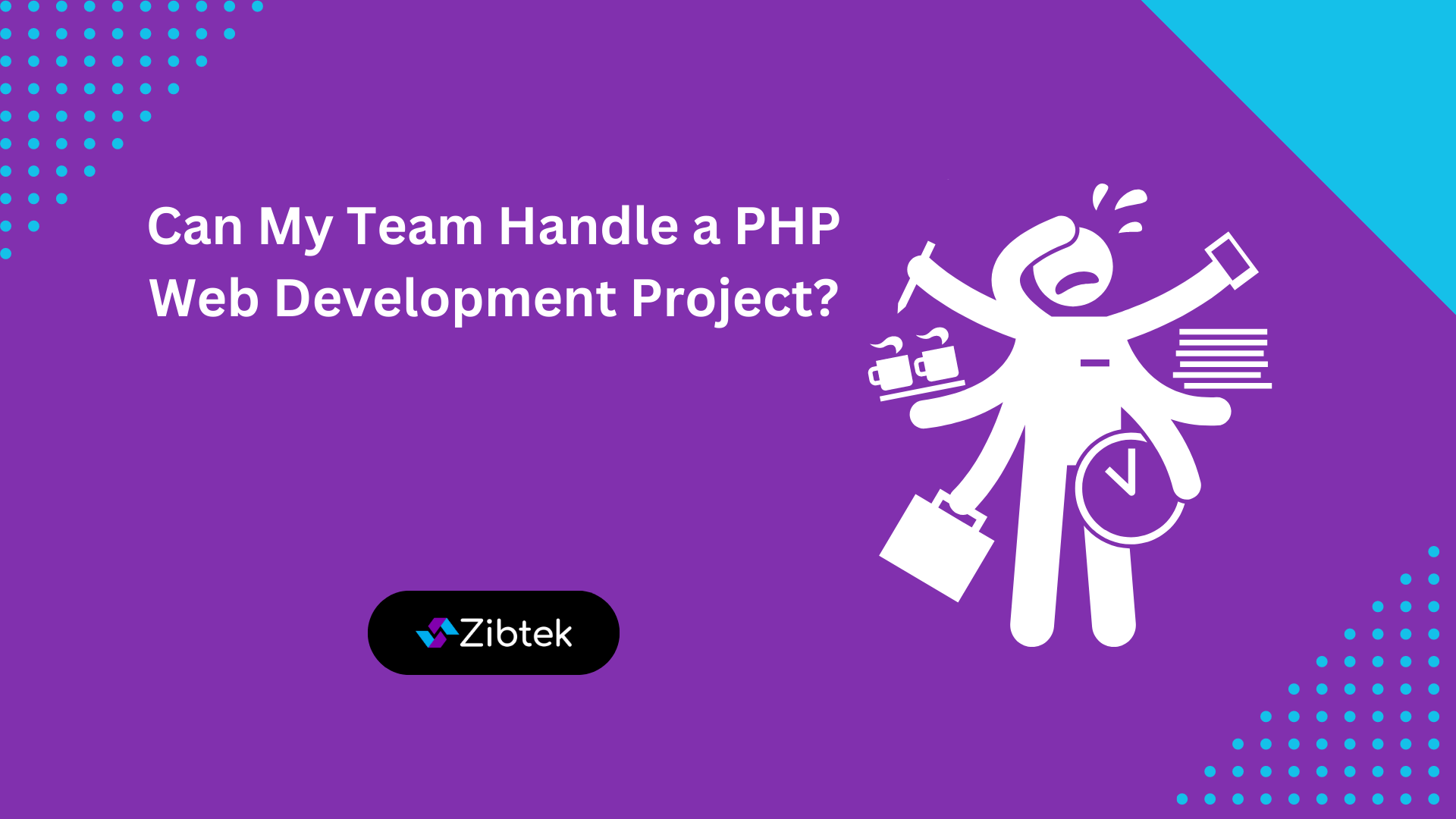 Stick figure person on team handling web development project