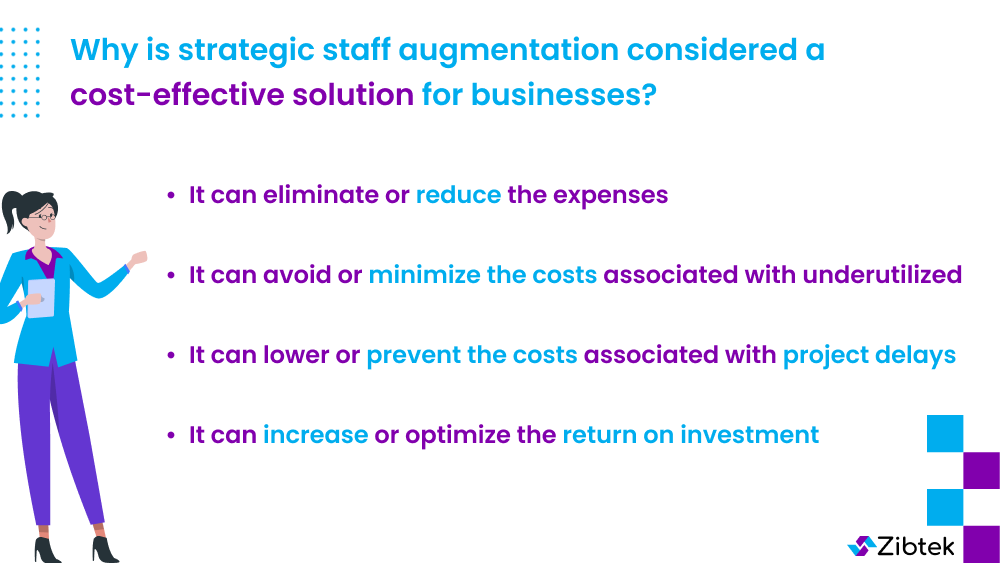 Why is strategic staff augmentation considered a cost effective solution for a business
